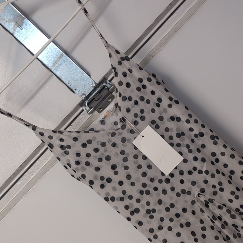 Zara Black and White Ecru Polka Dot Maxi Dress 5039/226 L NWT - Picture 10 of 16